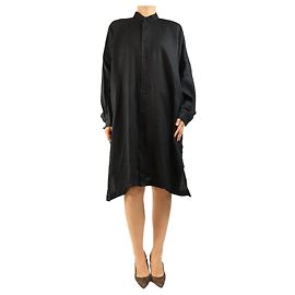 Autre Marque Leinen-Hemdkleid schwarz - size S Schwarz