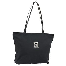FENDI Zucca Canvas Mamma Baguette Tote Bag Brown Black Other