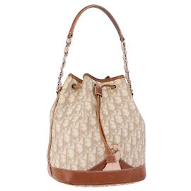 Christian Dior Bolsa de Ombro Romantic Chain PVC Bege Silver Outro