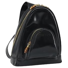 Gucci Black Bamboo Leather Backpack Other