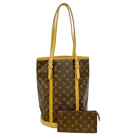 Sac Tote Louis Vuitton Monogram Bucket GM Marron