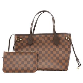 Sac Cabas Louis Vuitton Damier Neverfull PM N40600 Ebene Damier ebène