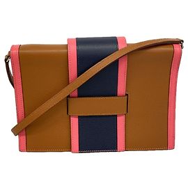 Hermès Bolsa de Ombro Hermes em Evercolor Rosa Azul Dourado