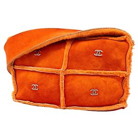 Borsa a tracolla Chanel in shearling arancione Arancione
