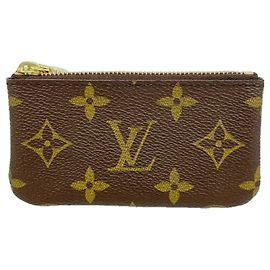 Louis Vuitton Monogram Pochette Clé Coin Case Brown