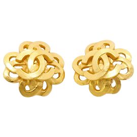 Boucles d'oreilles clips Chanel plaquées or Doré
