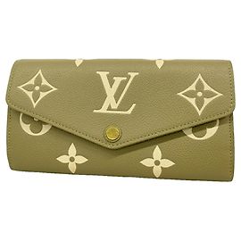 Louis Vuitton Monogram Empreinte Bicolor Long Wallet Beige