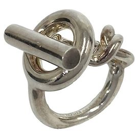 Hermès Anillo Banda Hermes Croisette Plata