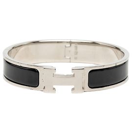 Pulsera Clic H PM Hermès de esmalte negro estrecha Otro