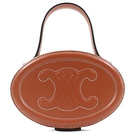 Céline Bolsa de mão oval Celine em couro de bezerro marrom Cuir Triomphe Marrom