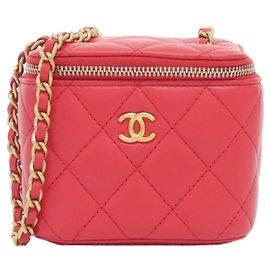 Chanel AP1447 Red Leather Shoulder Bag Red