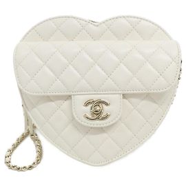 Borsa a tracolla Chanel AS5764 in pelle bianca Bianco