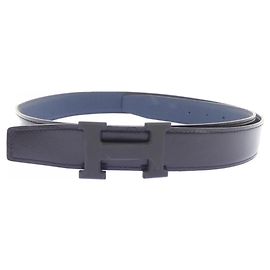 Hermès Hermes H 32mm Reversible Belt Black Navy blue