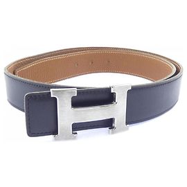Hermès Hermes H 32mm Reversible Belt Brown Black