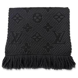 Stola sfrangiata Logomania in lana e seta Anthracite Monogram Louis Vuitton Altro