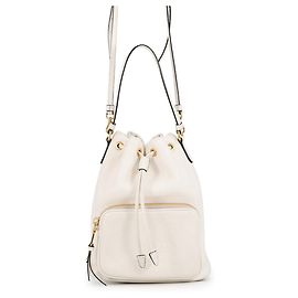 Prada Duet Triangle Leather Handbag White