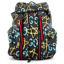 Gucci Ghost Backpack Black Nylon and Canvas Black Multiple colors