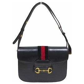 Borsa a tracolla Gucci Horsebit 1955 Blu navy