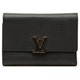 Louis Vuitton Portefeuille Capucines Compact Tri-fold Wallet Noir