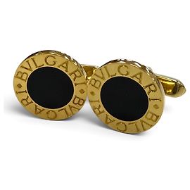 Bulgari Gemelos Bvlgari en oro amarillo de 18K y ónix Negro Dorado