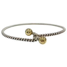 Tiffany & Co. Double Eye Twist Bangle Silvery Golden