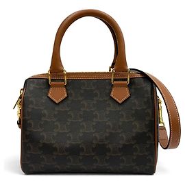 Céline Celine Small Boston Tan Triomphe 2-Way Leather Shoulder Bag Otro
