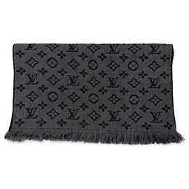 Louis Vuitton Wool Monogram Stole Brown Black