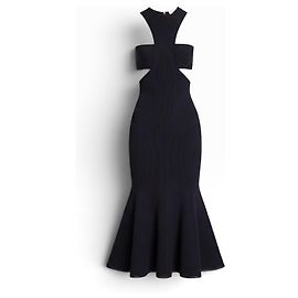 Alexander McQueen Schwarzes Strickkleid mit Cut-Outs Schwarz