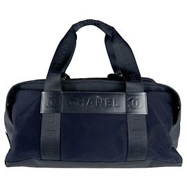 Sac à main Chanel en toile noire Noir