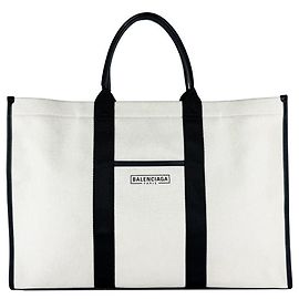 Bolsa Balenciaga preta e marfim Preto Cru