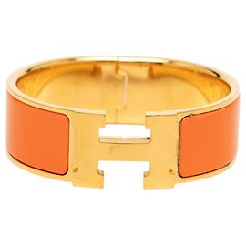 Hermès Bracelet Bangle Hermes Clic Clac H PM en Or Orange Doré