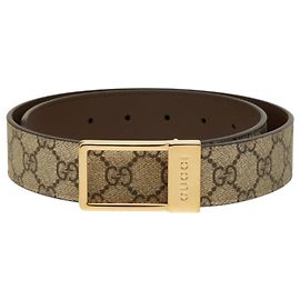 Cinto Gucci GG Supreme em couro bege Bege