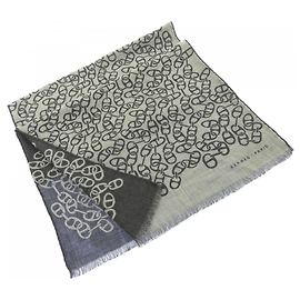 Hermès Hermes Gray Silk and Cashmere Stole Brown