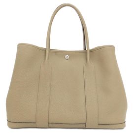 Hermès Bolsa Hermes Garden Party em couro Negonda bege Bege