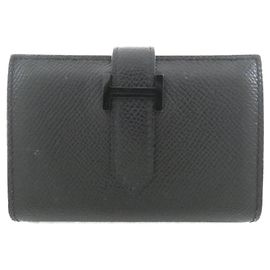 Hermès Cartera Hermes Bearn Mini Monochrome Negro
