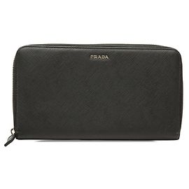 Prada Black Leather Coin Purse Black