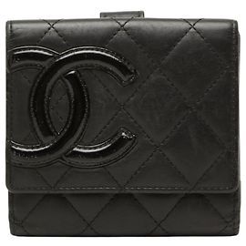 Chanel Matelassé Coco Mark Cambon Bi-fold Wallet Black