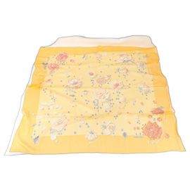 Hermès Lenço Hermes Carre Géant 140 LA ROSEE Laranja