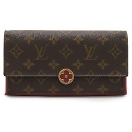 Louis Vuitton Portefeuille Flore Monogram Long Wallet Rose Fuschia