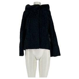 Autre Marque Schwarze Pelzjacke Schwarz