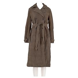 Mint Velvet Brown Leather Coat Brown