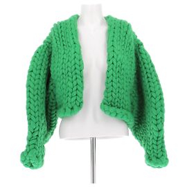 Autre Marque Cardigã de malha grossa verde Verde