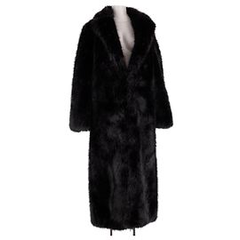 Autre Marque SAULEE Langer schwarzer Mantel Schwarz