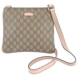 Gucci GG Supreme Leather Shoulder Bag Beige