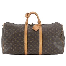 Louis Vuitton Monogram Keepall 55 Tote Braun