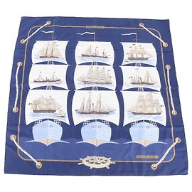 Hermès Pañuelo de seda Hermes Carre 90 GRAND LARGUE Azul