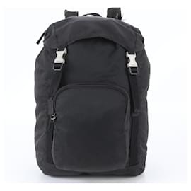 Prada Tessuto Nylon Triangle Logo Backpack/Shoulder Bag Black