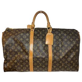 Louis Vuitton Keepall 55 Bandoulière Boston Bag Marron Monogramme