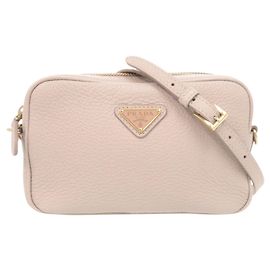 Mini Bolsa Prada Triangle Logo Bege