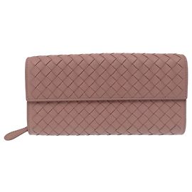 Bottega Veneta Intrecciato Long Wallet in Pink Pink